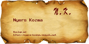 Nyers Kozma névjegykártya